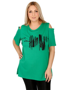 Francesca Fashion Γυναικεία μπλούζα με στάμπα Πράσινο