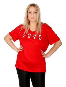 Francesca Fashion Μπλούζα με σχέδιο love Κόκκινο