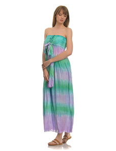 Harlem Πολύχρωμο στράπλες φόρεμα με φιόγκο