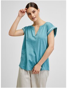 Μπλε Γυναικείο T-Shirt με Διακοσμητικές Λεπτομέρειες Brakeburn - Γυναικεία