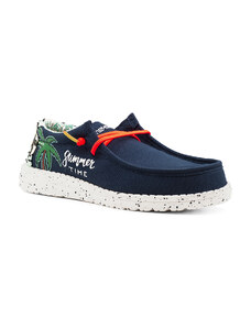 Hey Dude Wally Youth Doodle Patch Παιδικά Ανατομικά Loafers Μπλε (130134742)