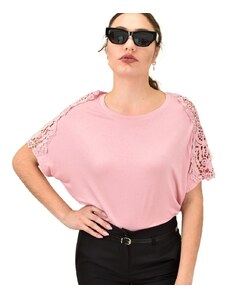Potre Γυναικεία μπλούζα oversized με δαντέλα