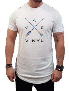 Vinyl Art Clothing Vinyl Art - 8296002 - LINED COLOURS T-SHIRT - White - μπλούζα μακό