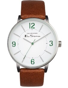 BEN SHERMAN The Original - BS059T Silver case with Brown Leather Strap