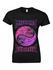 ROCK OFF Γυναικείο μπλουζάκι Metallica - Γιν Γιανγκ Μωβ - Μαύρο - RTMTLGSBYIN