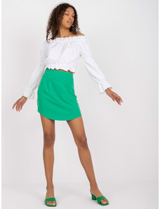 Fashionhunters Πράσινη μίνι φούστα RUE PARIS με ψηλόμεσο