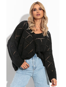 fobya Γυναικείο απλό oversized πουλόβερ F1263