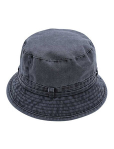 OEM Καπέλο βαμβακερό πετροπλυμένο bucket 15041 - ΑΝΘΡΑΚΙ
