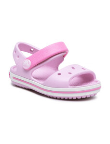 Crocs Crocband Sandal Kids Ballerina Pink Παιδικά Ανατομικά Σανδάλια Ροζ (12856-6GD)
