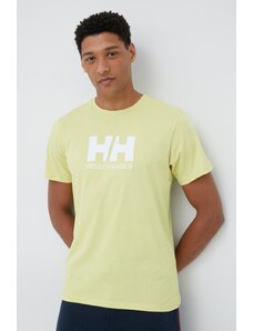 Βαμβακερό μπλουζάκι Helly Hansen ανδρικά, χρώμα κίτρινο 33979