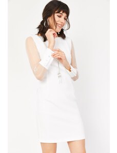 Lafaba Γυναικεία Λευκή Δαντέλα Μίνι Pencil Φόρεμα