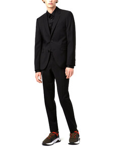 Hugo Boss Trousers Slim Fit In Virgin Wool Poplin-Black