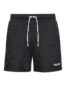 Hugo Quick-Draining Swim Shorts With Logo-Black