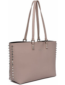 Replay Shopper Bag With Spike Details-Pink Brown