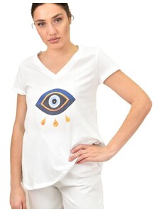 Potre Γυναικείο T-shirt με σχέδιο μάτι και στρας