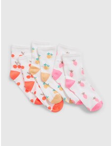 GAP Παιδικές κάλτσες με φρούτα, 3 ζευγάρια - Κορίτσια