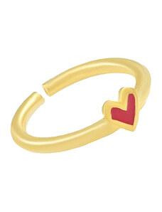 AMOR AMOR Δαχτυλίδι Από Ορείχαλκο Επιχρυσωμένο 24K Με Καρδιά NI37282