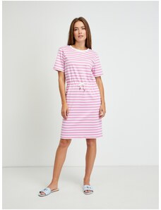 Λευκό-ροζ ριγέ φόρεμα VILA Tinny - Γυναικεία