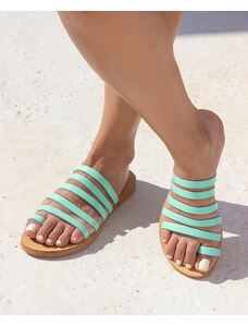LOVEFASHIONPOINT Sandals Flat Γυναικεία Βεραμάν Δερματίνη