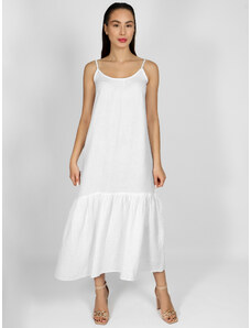 FREE WEAR Φόρεμα Γυναικείο Βαμβακερό - Άσπρο - 005004