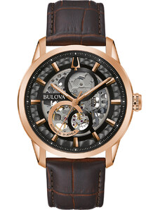 BULOVA Sutton Automatic - 97A169 Rose Gold case with Brown Leather Strap