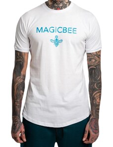 Magic Bee Clothing Magic bee - MB2206 - Classic Petrol Logo Tee - White - Μπλουζά Μακό