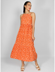 FREE WEAR Φόρεμα Γυναικείο Με Λαιμόκοψη Halter - Πορτοκαλί - 009004