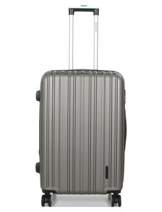 WORLDLINE Βαλίτσα μεσαία γκρί ABS & Polycarbon με τέσσερις ρόδες PNE41T - 27521-07