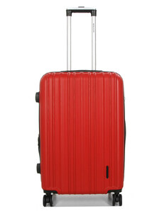 WORLDLINE Βαλίτσα μεσαία κόκκινη ABS & Polycarbon με τέσσερις ρόδες 26KGWY - 27521-06