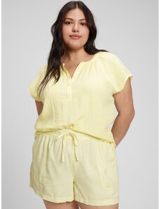 GAP Κίτρινη Gauze Button-Front Μπλούζα