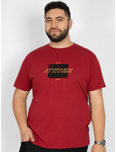 Double Ανδρική Μπλούζα T-Shirts "ATTITUDE" - Μπορντό
