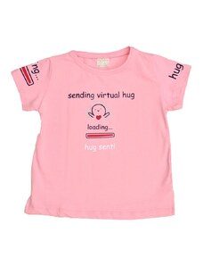Potre Παιδική μπλούζα με τύπωμα και στρας hug sent