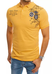 Κίτρινο μπλουζάκι πόλο με στάμπα Dstreet