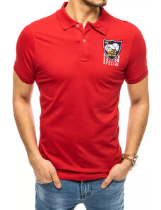 Polo πουκάμισο με κέντημα σε κόκκινο Dstreet