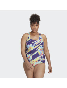 Adidas Positivisea 3-Stripes Graphic Swimsuit (Plus Size)