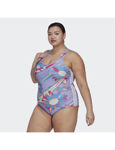 Adidas Positivisea 3-Stripes Graphic Swimsuit (Plus Size)
