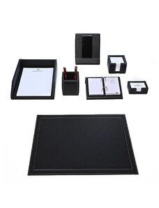 Bagcity Σετ Γραφείου μαύρο 7 τεμαχίων με σουμέν δίγαζο 50 x 39 από γνήσιο δέρμα NOIR82M - 1219-01