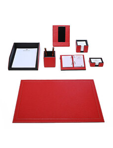 Bagcity Σετ Γραφείου κόκκινο 7 τεμαχίων με σουμέν δίγαζο 60 x 40 από γνήσιο δέρμα RDC23TI - 1228-06
