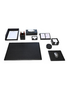 Bagcity Σετ Γραφείου μαύρο 9 τεμαχίων με σουμέν 60 x 40 από γνήσιο δέρμα RDA74QA - 1246-01