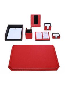 Bagcity Σετ Γραφείου κόκκινο 7 τεμαχίων με σουμέν καπάκι 60 x 40 από γνήσιο δέρμα RED53N - 1211-06