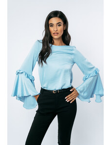 FreeStyle Blouse with Ruffle Sleeve Σιέλ