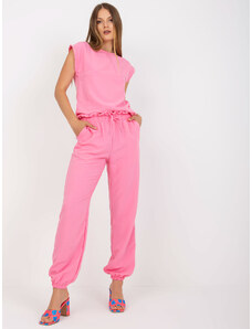 Fashionhunters Ροζ casual σετ παντελονιών RUE PARIS