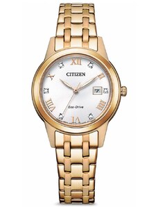 CITIZEN Eco-Drive FE1243-83A Crystals Gold Stainless Steel Bracelet