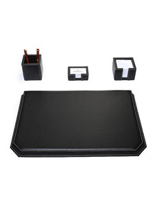Bagcity Σετ Γραφείου μαύρο 4 τεμαχίων με σουμέν καπάκι 60 x 40 από γνήσιο δέρμα NOIR40A - 1208-01