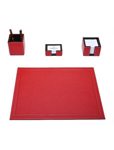 Bagcity Σετ Γραφείου κόκκινο 4 τεμαχίων με σουμέν δίγαζο 50 x 39 από γνήσιο δέρμα RED75ER - 1216-06