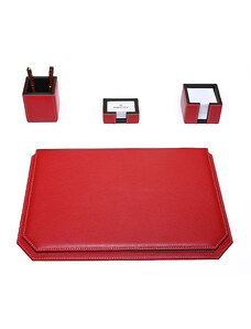 Bagcity Σετ Γραφείου κόκκινο 4 τεμαχίων με σουμέν καπάκι 54 x 38 από γνήσιο δέρμα RED09 - 1200-06