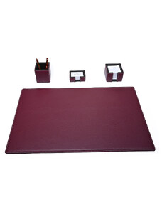 Bagcity Σετ Γραφείου μπορντό 4 τεμαχίων με σουμέν 80 x 50 από γνήσιο δέρμα BAG05QE - 1250-09