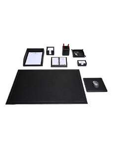 Bagcity Σετ Γραφείου μαύρο 8 τεμαχίων με σουμέν δίγαζο 80 x 50 από γνήσιο δέρμα FDI70YB - 1237-01