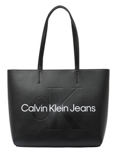 Calvin Klein Jeans Μεγάλη τσάντα μαύρο / λευκό