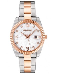 GREGIO Mallory GR360050 Crystals Two Tone Stainless Steel Bracelet